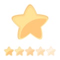 Isolated gold and yellow star icons in set, ranking mark Royalty Free Stock Photo