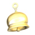 Isolated golden bell xmass (3D)