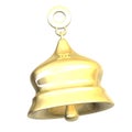 Isolated golden bell xmass (3D)