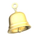 Isolated golden bell xmass (3D)