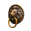 Isolated Golden and Bronze Lion Medalion Royalty Free Stock Photo