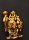 Golden Buddha on a black background Royalty Free Stock Photo