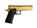 Isolated golden colt gun Royalty Free Stock Photo