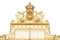 Isolated golden gates to Versailles castle. France Royalty Free Stock Photo