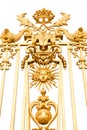 Isolated golden gates to Versailles castle. France Royalty Free Stock Photo