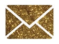 Golden glitter vector colorful interface email envelope line icon