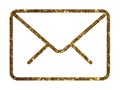 Golden glitter vector colorful interface email envelope line icon