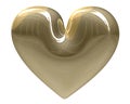 Isolated golden heart xmass (3D)