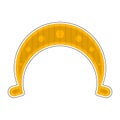 Isolated golden lucky horseshoe