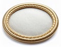 Isolated Golden Oval Decorative Frame on White Backdrop with Metallic Fill Royalty Free Stock Photo