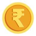 Isolated golden Rupee coin