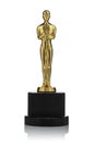 Isolated Golden Statuette Royalty Free Stock Photo