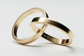 Isolated golden wedding rings with date 1. June Royalty Free Stock Photo