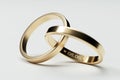 Isolated golden wedding rings with date 8. June Royalty Free Stock Photo