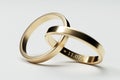 Isolated golden wedding rings with date 11. July Royalty Free Stock Photo