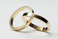 Isolated golden wedding rings with date 8. July Royalty Free Stock Photo