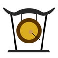 Isolated gong icon. Musical instrument
