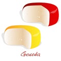 Isolated Gouda cheese vector illustration on a white