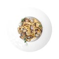 Isolated gourmet clams linguine pasta alle vongole Royalty Free Stock Photo