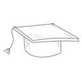 Isolated graduation cap sketch icon Vector