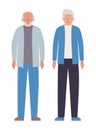 Isolated grandfathers avatars vector design