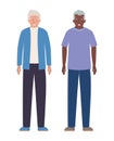 Isolated grandfathers avatars vector design