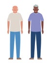 Isolated grandfathers avatars vector design