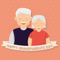 Isolated grandparents body vector illustation