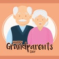 Isolated grandparents body vector illustation