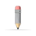 Isolated Graphite Pencil with Rubber Eraser Topper for Drawing and Writing, a Simple Tool with a Pointed Tip and Clean Royalty Free Stock Photo
