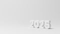 2025 isolated on gray background. Two thousand twenty-five. Happy New Year. Copy space.