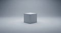 Isolated Gray Cube on Gray Background Royalty Free Stock Photo