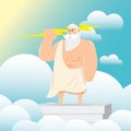 Isolated greek god of thunder Mithology Vector Royalty Free Stock Photo