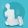 Isolated greek sculpture icon Flat design Vector
