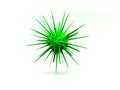 Isolated green bacteria molecule / 3d illustration