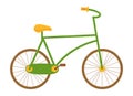 Isolated green bicycle in flat style on white background. Vector colorful illustration for decoration. Royalty Free Stock Photo