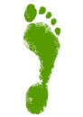 Isolated green footprint design. Carbon, eco footprint