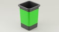 Isolated Green and Grey Rectangular Trash Can or Waste Container Royalty Free Stock Photo