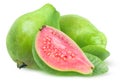 Isolated green guavas