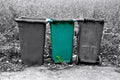 Isolated green refuse bin Royalty Free Stock Photo