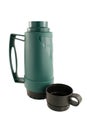 Isolated Green thermos bottle