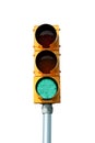 Isolated Green traffic signal light Royalty Free Stock Photo