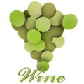 Isolated green wine grapes vignette Royalty Free Stock Photo