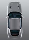 Isolated grey car on a background top view. Passenger car body c Royalty Free Stock Photo