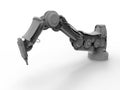 Isolated grey industrial robotic arm Royalty Free Stock Photo