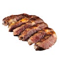 Isolated grilled and sliced marble beef steak