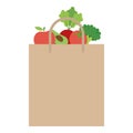 Isolated grocery store bag with fruits and vegetables Vector