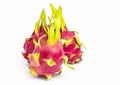 Isolated group Dragon fruits on white background