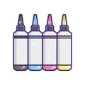Isolated group of printer ink bottle icon Royalty Free Stock Photo
