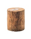 Isolated grunge log stool or chair craft artisan handmade furniture.